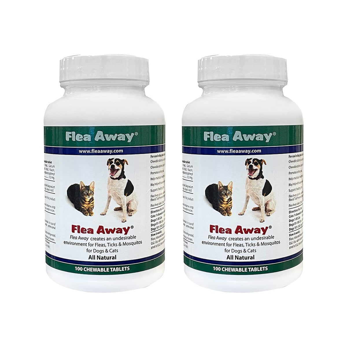 Flea Away paquet-tablettes saveur foie pour chiens et chats, goût apprécié.