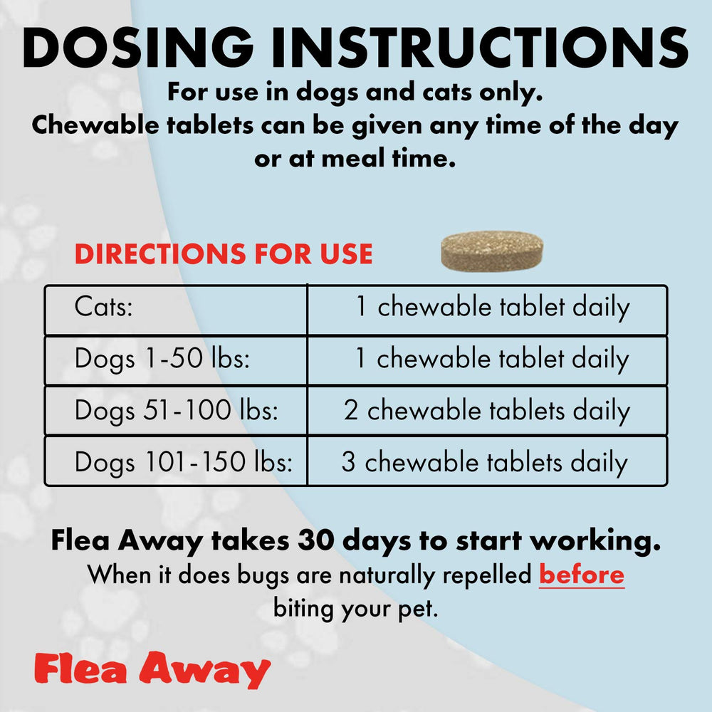 Peau saine et pelage brillant grâce à la formulation vitaminée Flea Away.