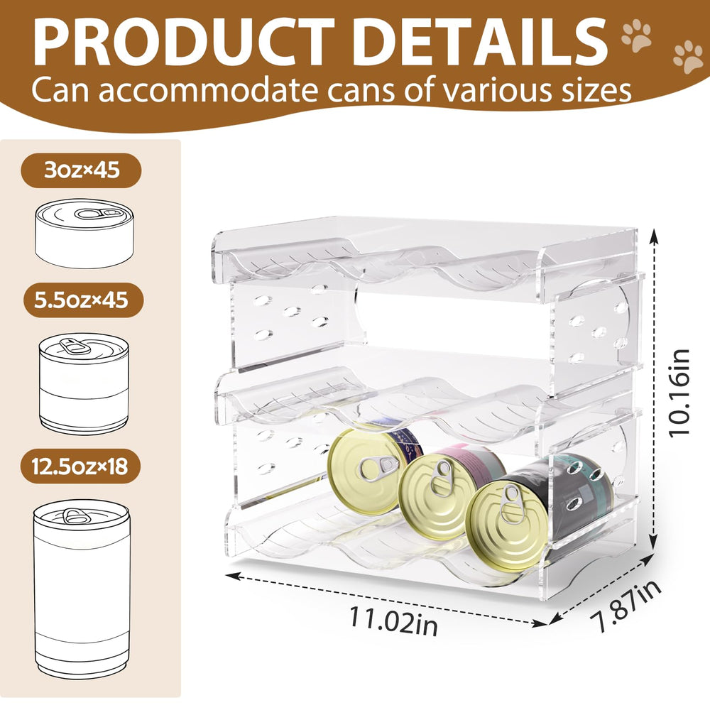 Flenpptly Capacité 45 conserves chat 3oz: rangement efficace dans la cuisine.