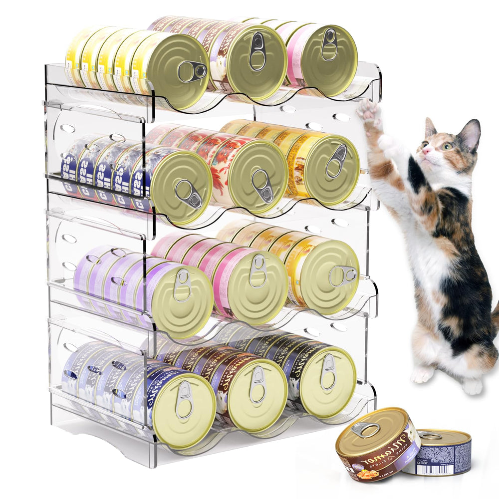 Flenpptly organise les boîtes chat, 4 étages, accès facile et rangement visuel.