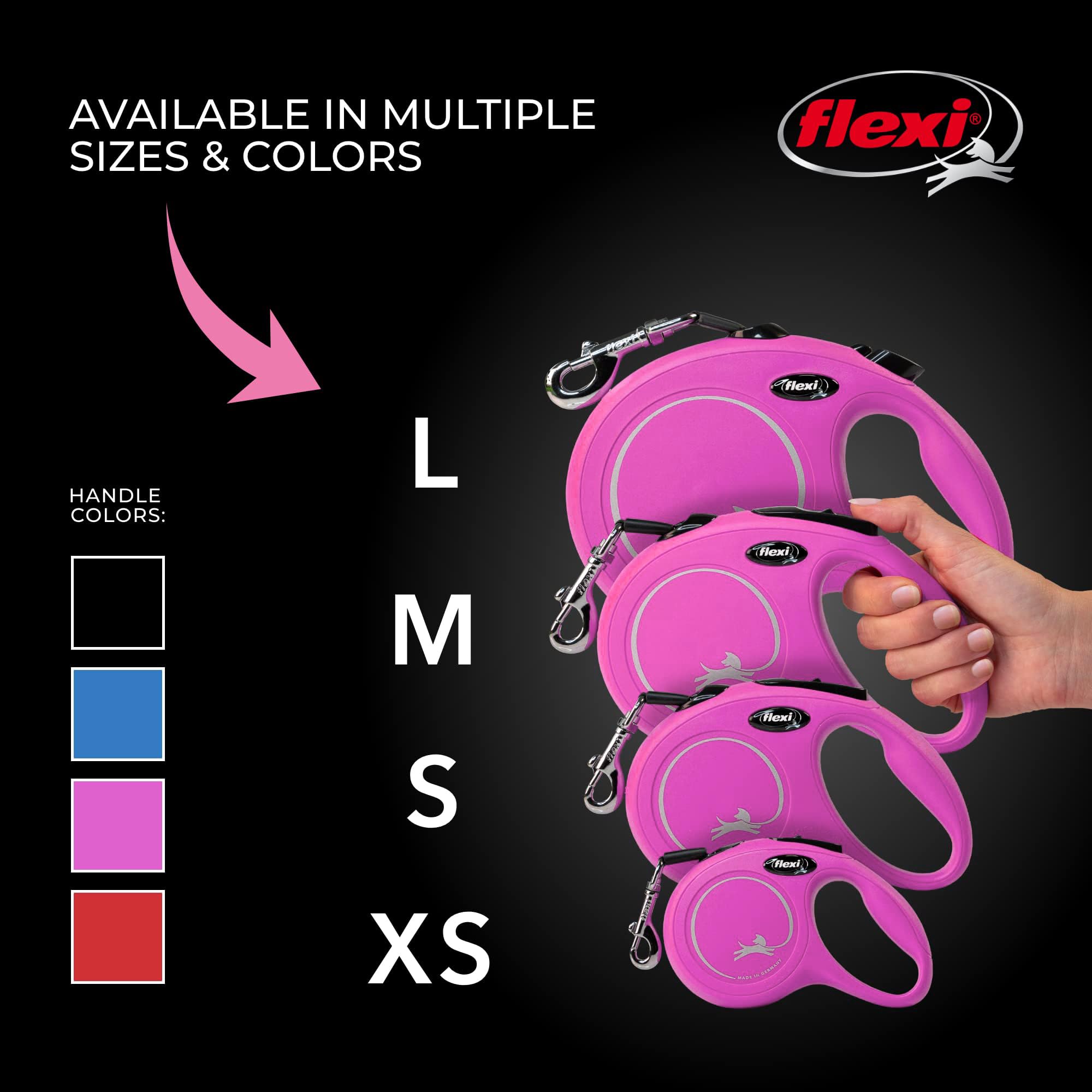 FLEXI Classic XS, frein à une main pour un contrôle rapide.