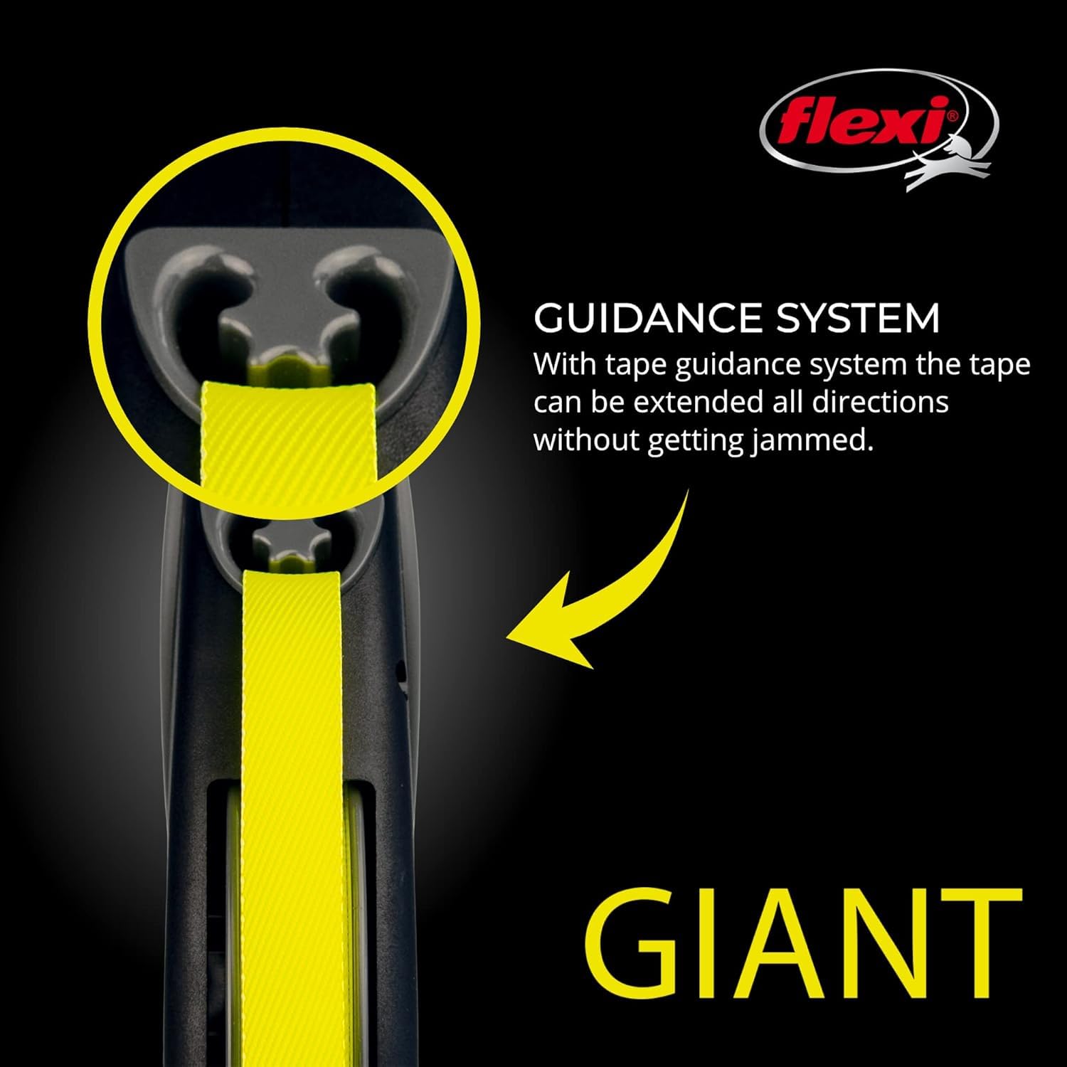 Longueur jusqu’à 26 pieds FLEXI Giant, liberté mesurée pour chiens jusqu’à 25 kg.