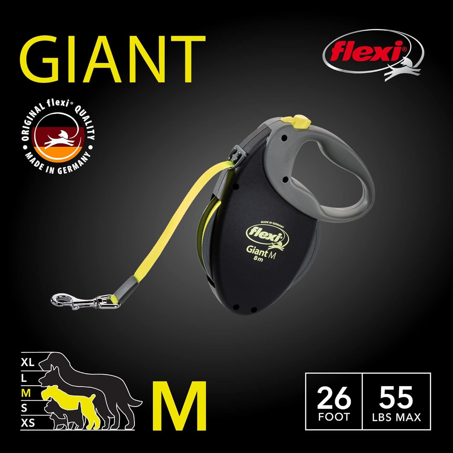 Poignée ergonomique FLEXI Giant, prise en main confortable pour les promenades quotidiennes.