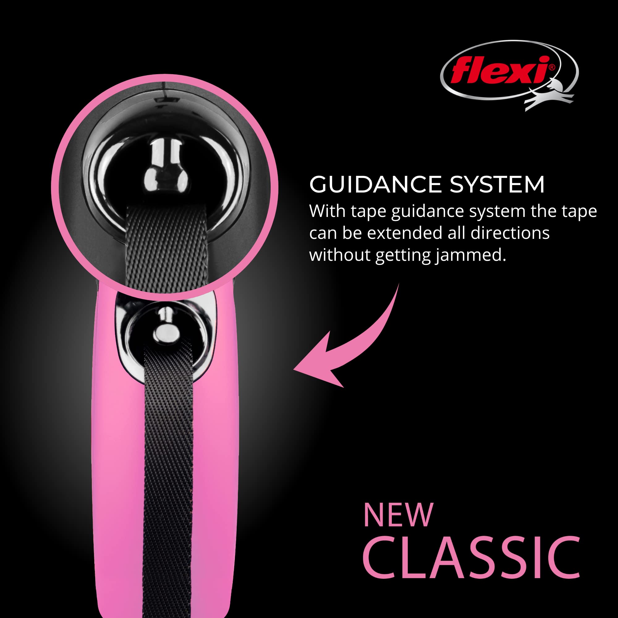 FLEXI New Classic laisse-tape guidage-360 assure déploiement fluide et réduction des enchevêtrements