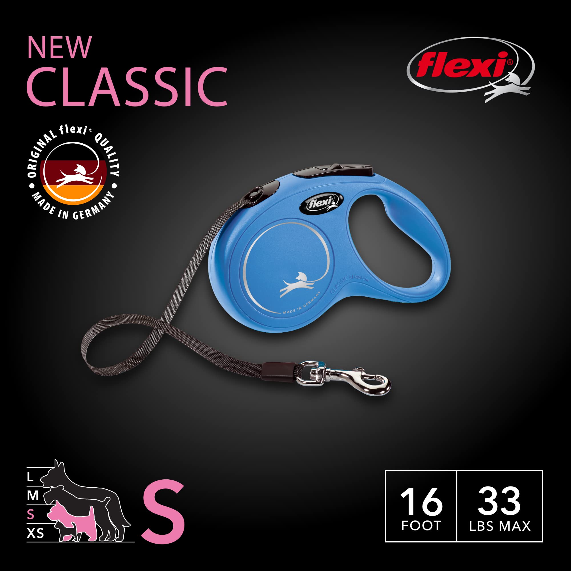 Flexi Nouvelle Classique poignee ergonomique bleu pour controle a une main.