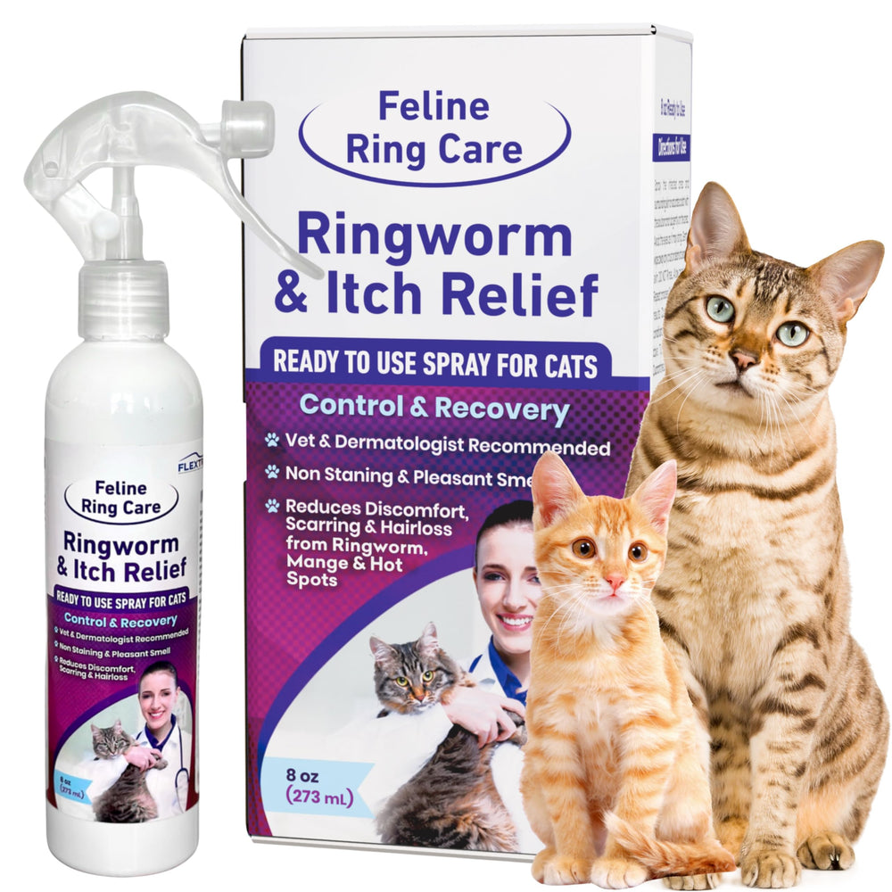FlexTran Feline Ring Care – flacon prêt à l’emploi pour soulager les démangeaisons.