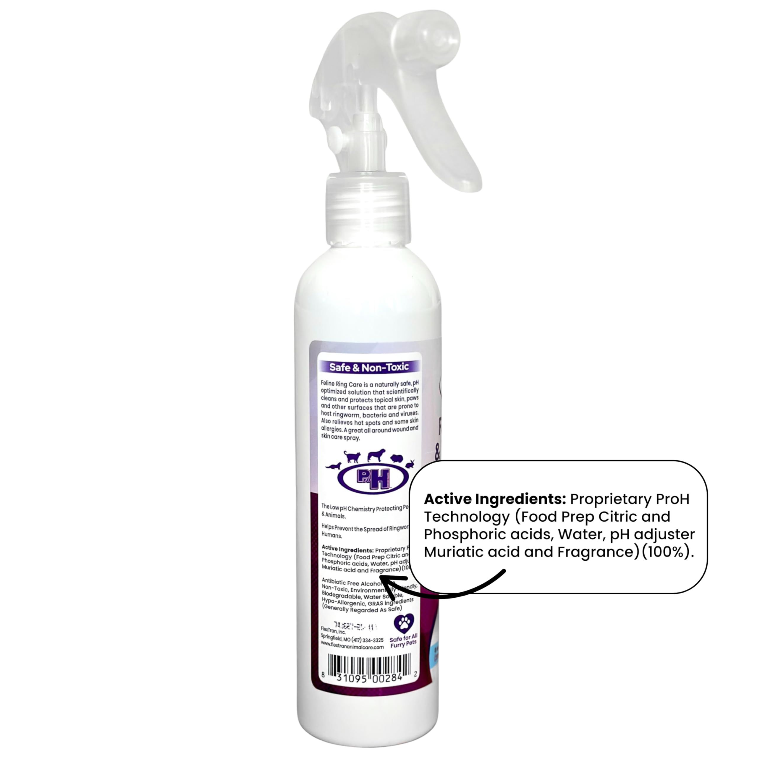FlexTran Feline Ring Care – formule douce sans alcool adaptée à tous les âges.