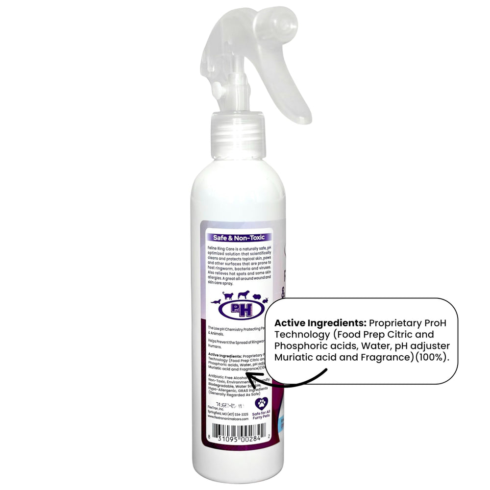 FlexTran Feline Ring Care – formule douce sans alcool adaptée à tous les âges.