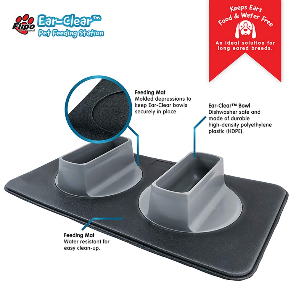 Bol Flipo pour chien à oreilles longues, bol surélevé et pratique.