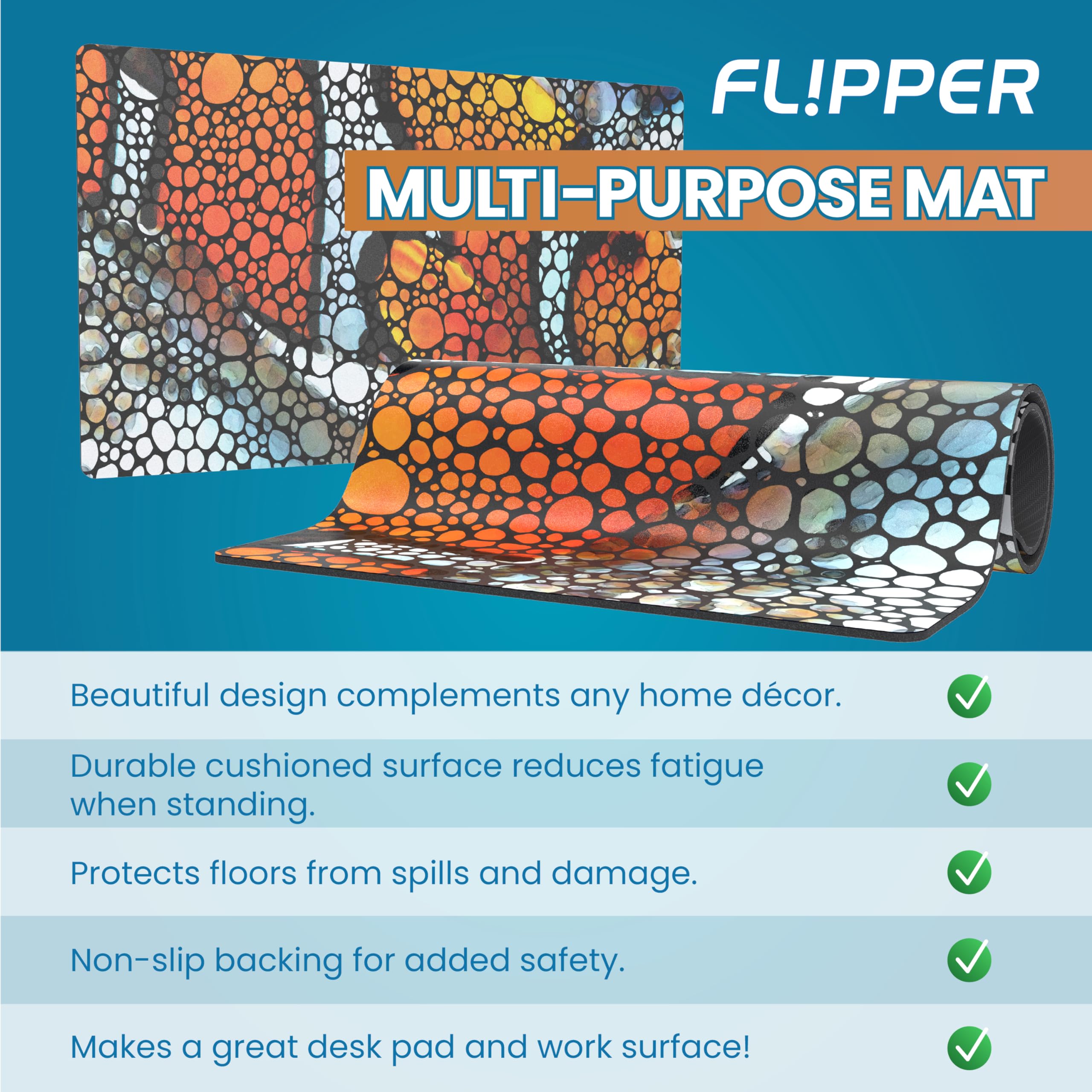 Tapis Flipper facile a nettoyer, parfait pour le nettoyage de l’aquarium et les surfaces.