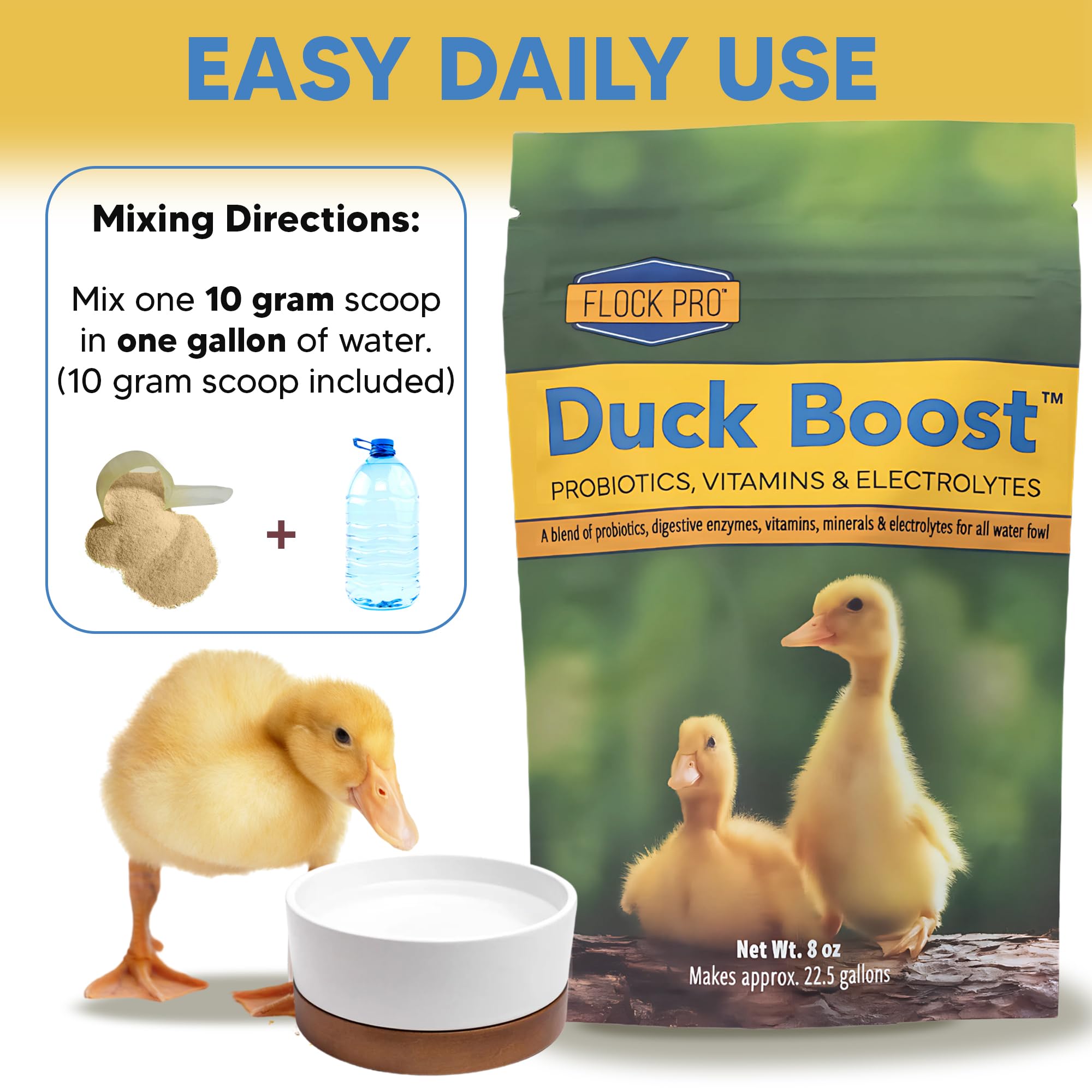 Levure de bière en poudre Duck Boost apportant des vitamines pour croissance.