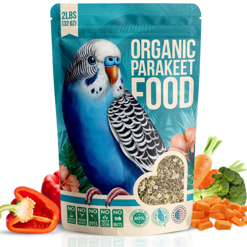 Flocksentials Mélange-graines-perruche-bio: énergie naturelle pour votre animal.