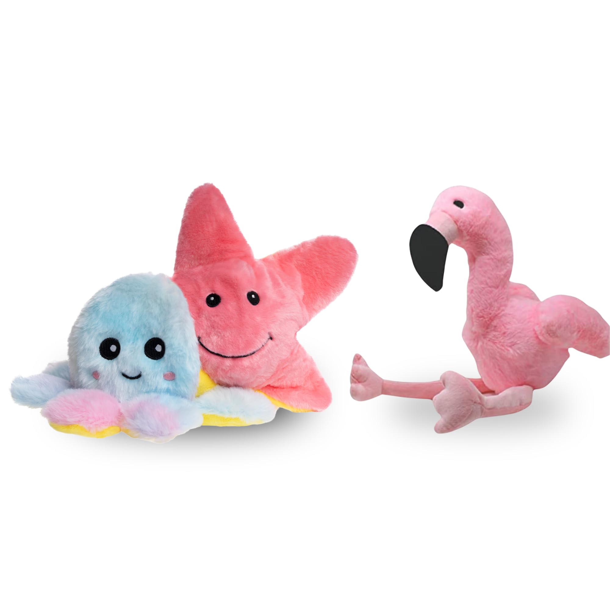 Flourish Pets 3-en-1 Flamant rose: jouet durable pour la dentition et le jeu.