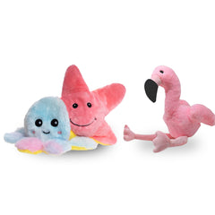 Flourish Pets 3-en-1 Flamant rose: jouet durable pour la dentition et le jeu.