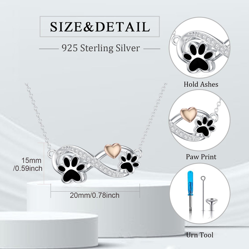 Collier urne Flpruy chien patte infinie, souvenir affectif.