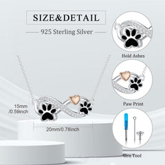 Collier urne Flpruy chien patte infinie, souvenir affectif.