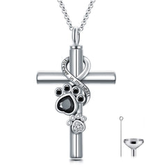 Pendentif Flpruy urna empreinte patte, porte souvenir animal précieux