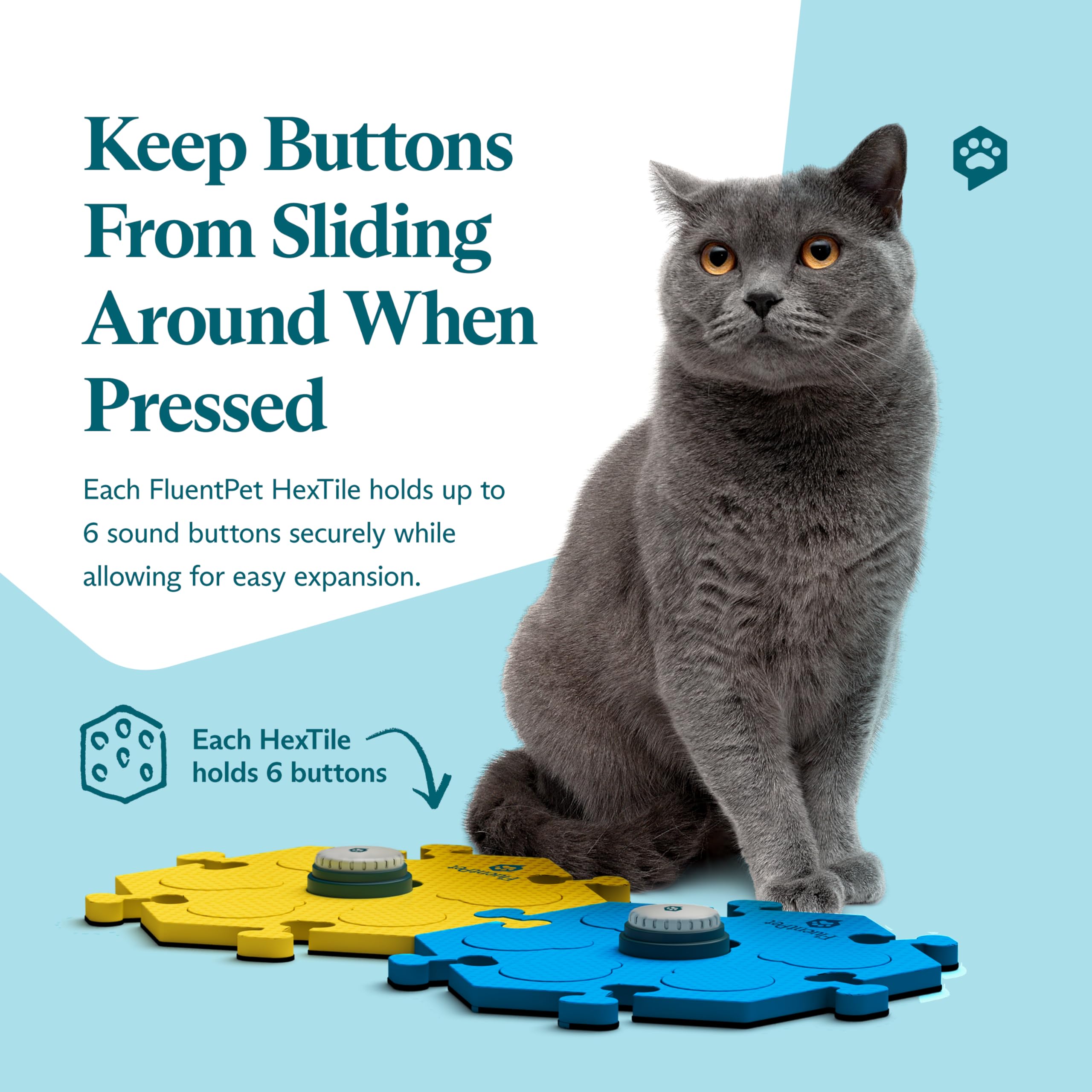 FluentPet boutons à faible pression conviennent aux petites pattes.