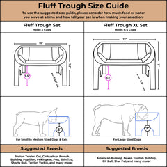 Fluff Trough XL base antidérapante: repas stables et sans dégâts.