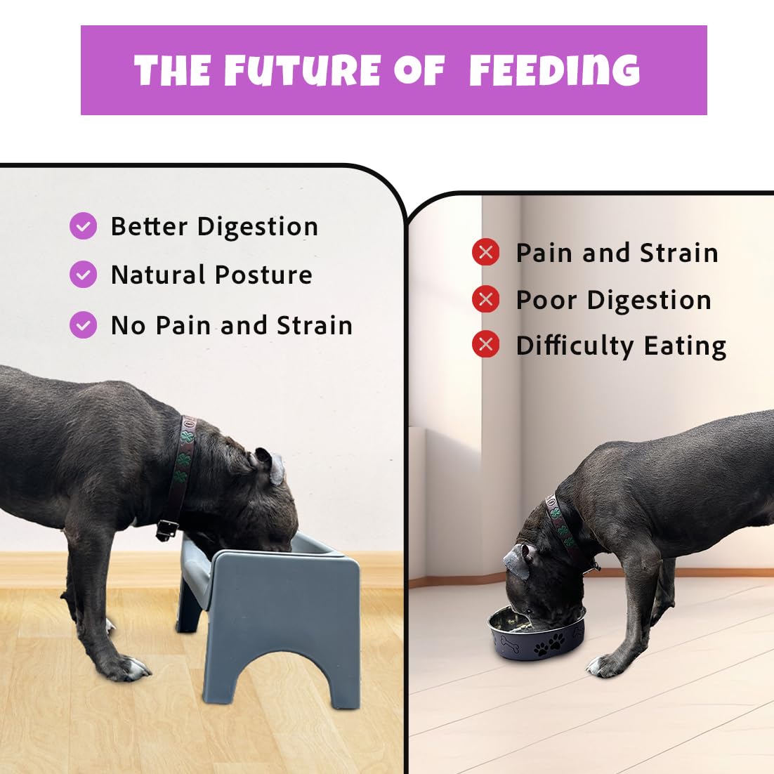 Fluff Trough XL pieds anti-glissement assurant la stabilité du repas.