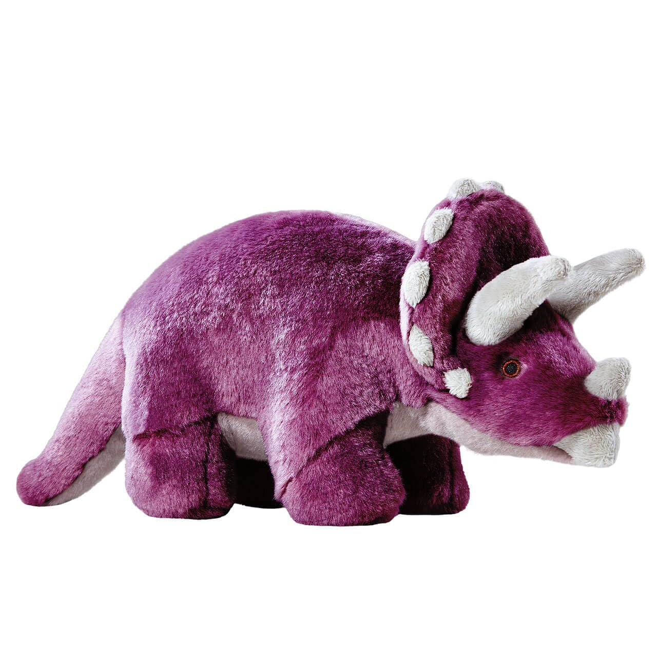 Charlie Triceratops de Fluff & Tuff, jouet de traction pour chien, stimulant et durable.