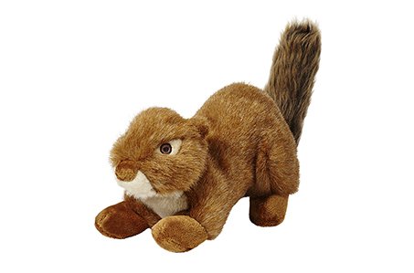 Peluche robuste Fluff & Tuff, Écureuil Rougue Sans Squeaker, idéale pour les jeux interactifs en intérieur.