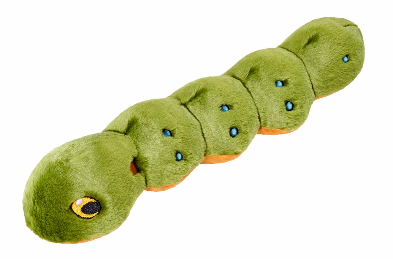 Katie la chenille Fluff & Tuff, 18 pouces, parfait pour jeux de tiraillement canins.