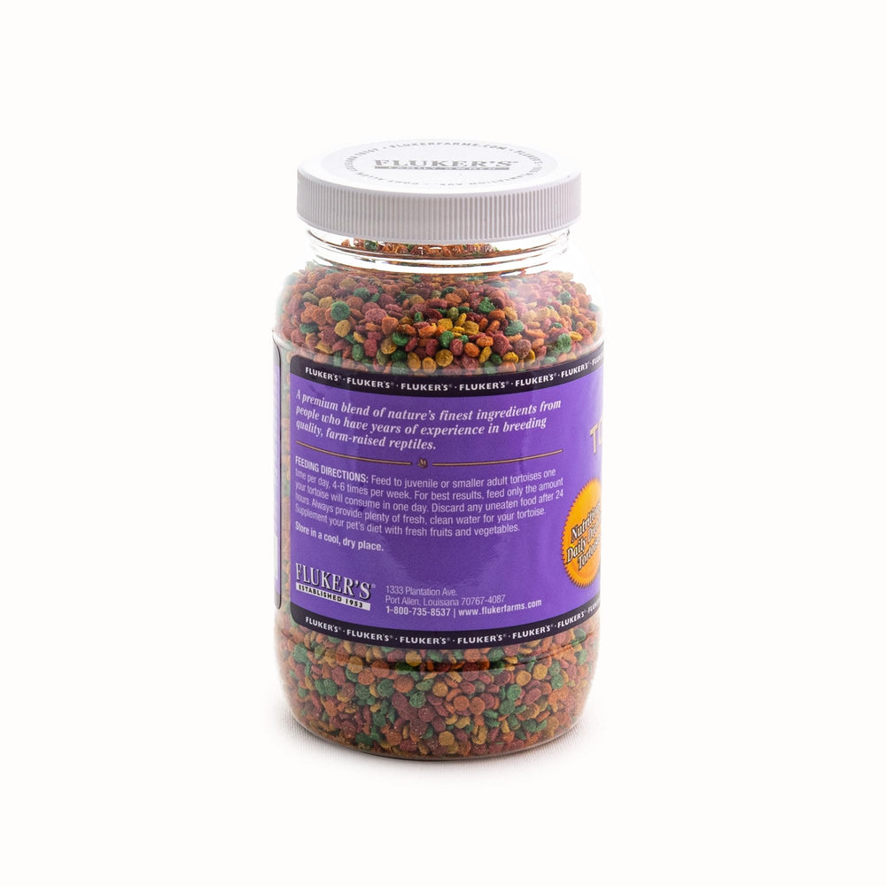 Fluker's Alimentation Premium – pellets petits en gros plan, prêts à nourrir les tortues.