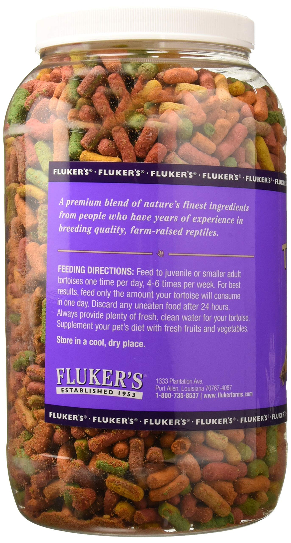 Pellets flottants Fluker's pendant le repas, pratique.