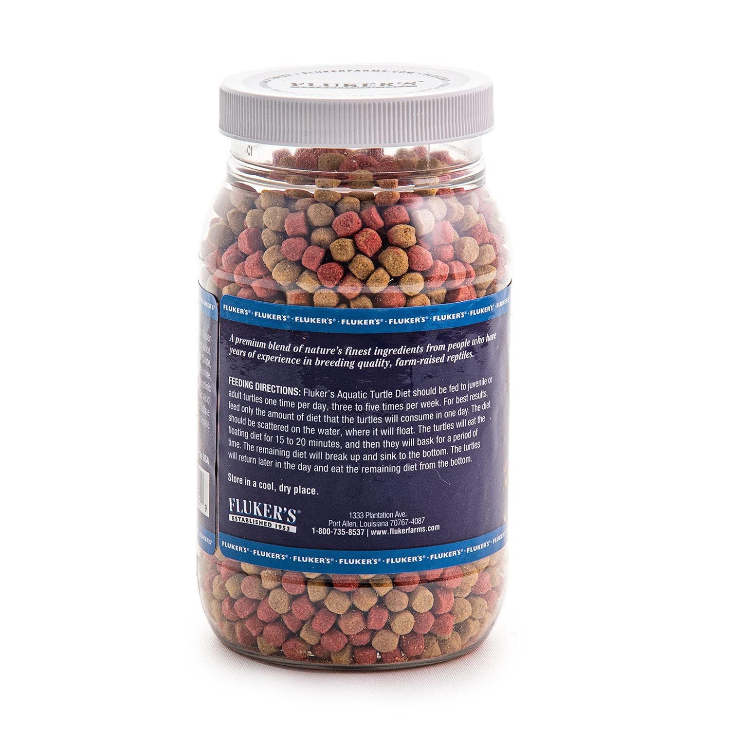 Pellets flottants Fluker's pour tortues d'eau, alimentation rapide et pratique.