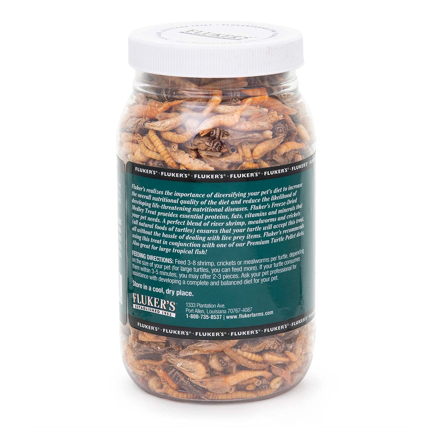 Fluker's Crevettes de rivière lyophilisées offrent nutrition équilibrée pour tortues.