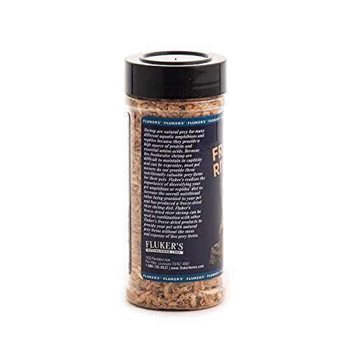 Fluker's crevettes de rivière lyophilisées texture croustillante pour stimulation alimentaire.