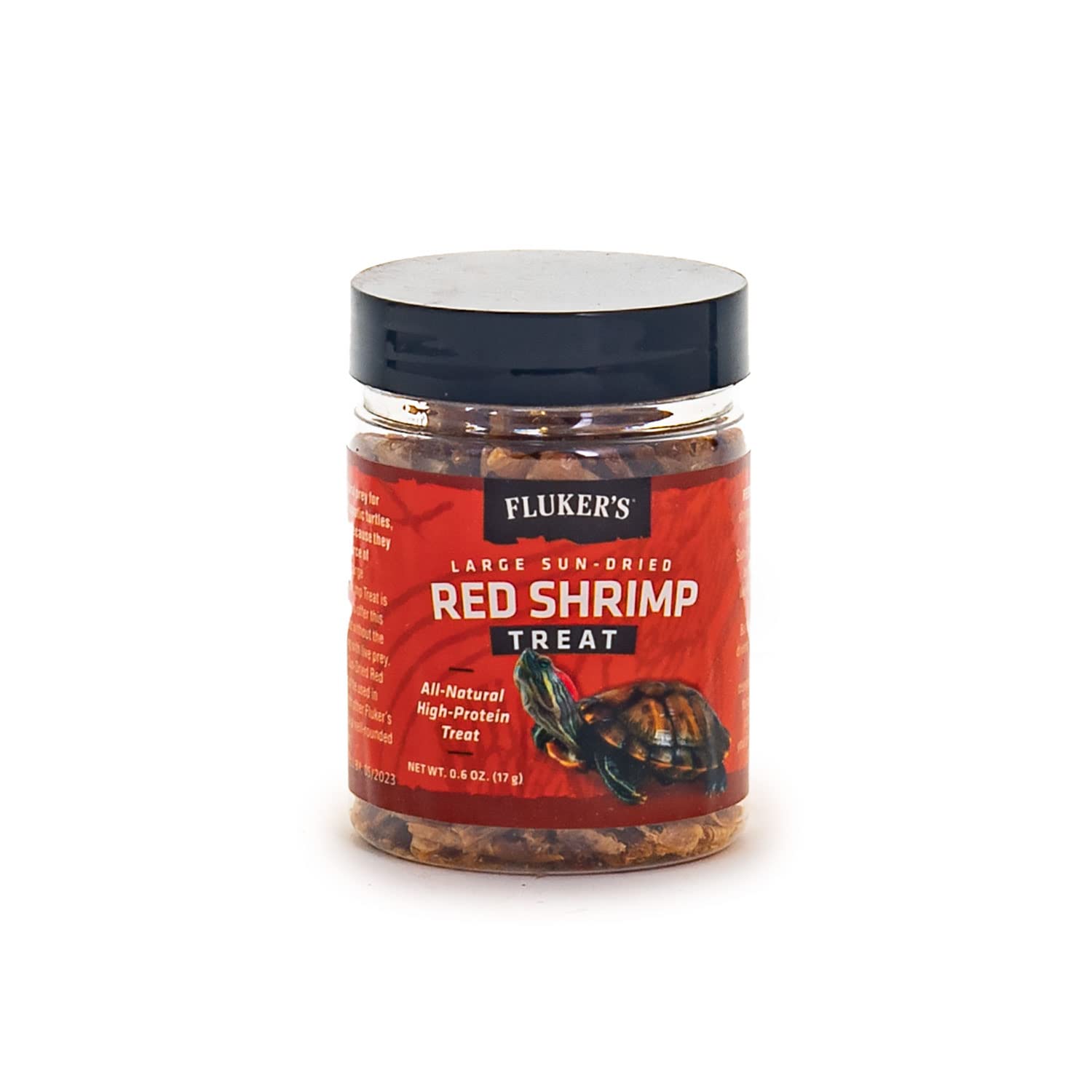 Fluker's crevettes rouges sèches – gros plan montrant leur texture riche en protéines.