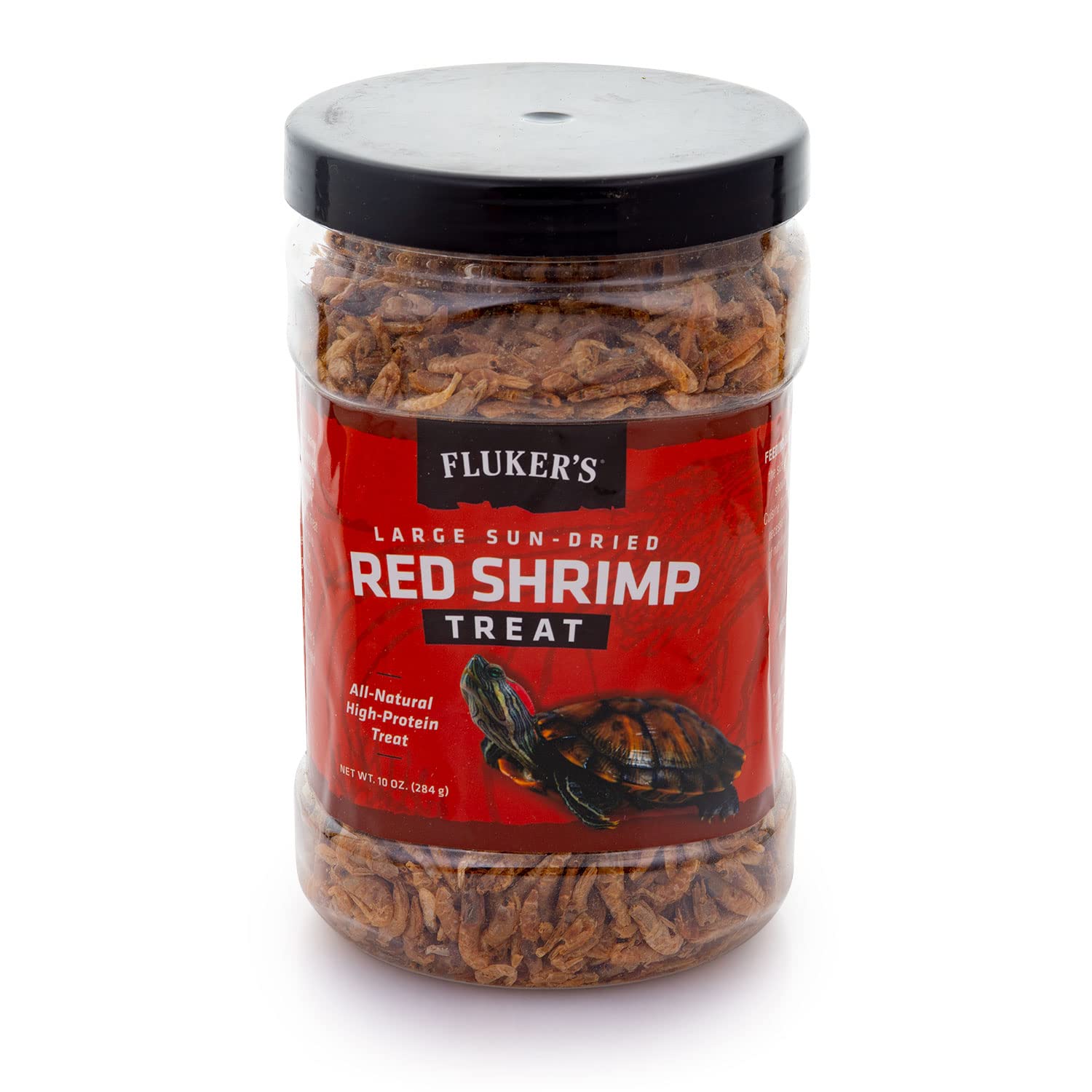 Fluker's crevettes rouges séchées en gros plan, parfaites pour tortues.