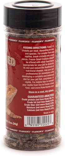 Fluker's criquets séchés en alimentation pour reptiles, dosage simple et fiable.