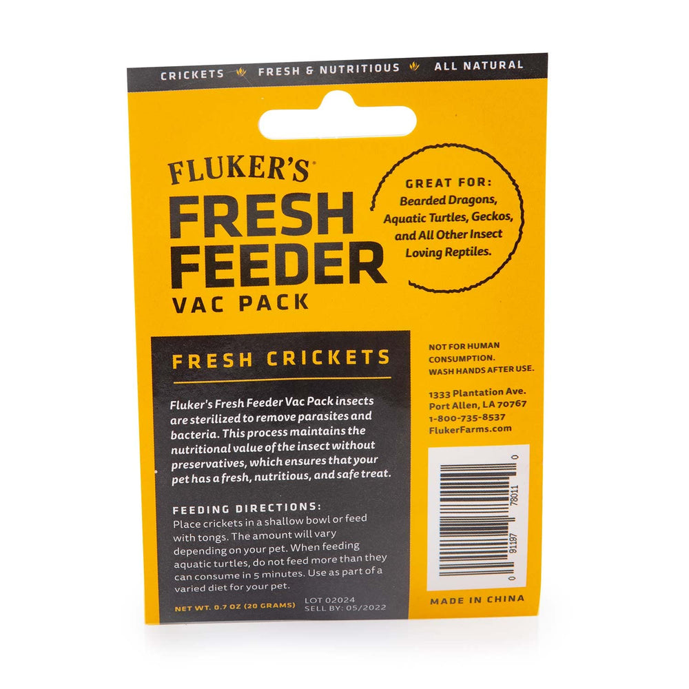 Fluker's grillons frais pour reptiles insectivores, aliment sûr et pratique.