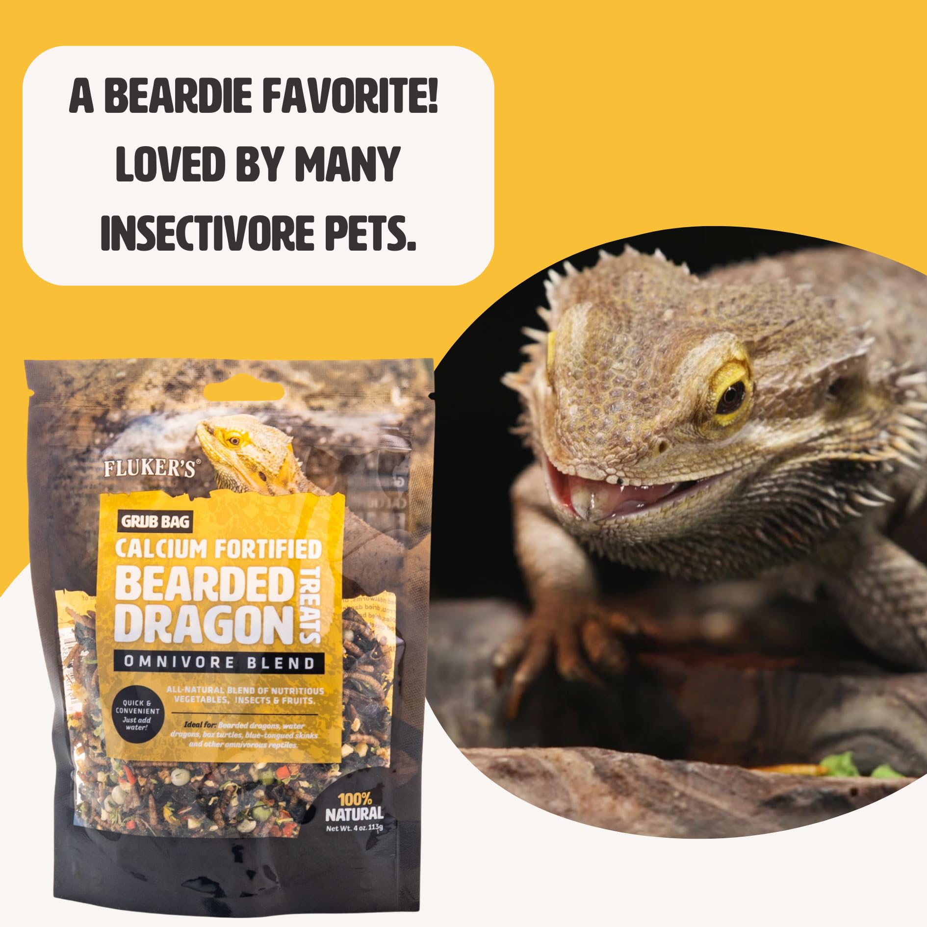 Fluker's Grub Bag - idéal pour dragons barbus et reptiles omnivores.