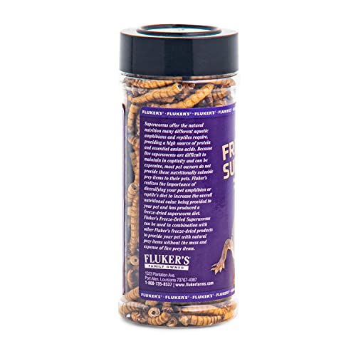 Fluker's lyophilisés superworms en emballage principal – présentation claire du produit.