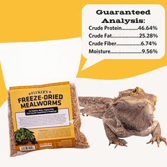 Fluker's mealworms lyophilisés, gros plan, montrant les vers prêts à l'emploi.