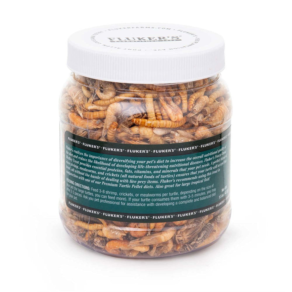 Fluker's Medley: crevettes de rivière et insectes lyophilisés, source de protéines.