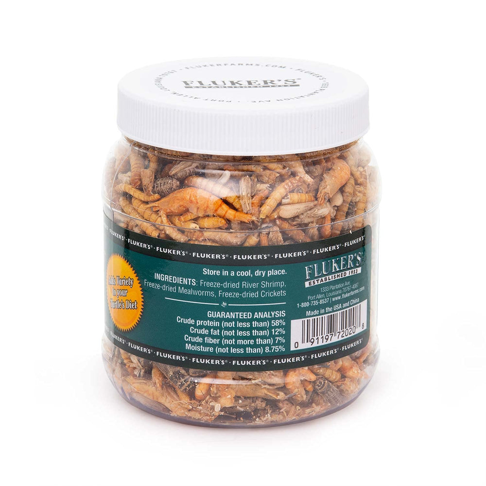 Fluker's Medley: larves et grillons lyophilisés apportent vitamines et minéraux.