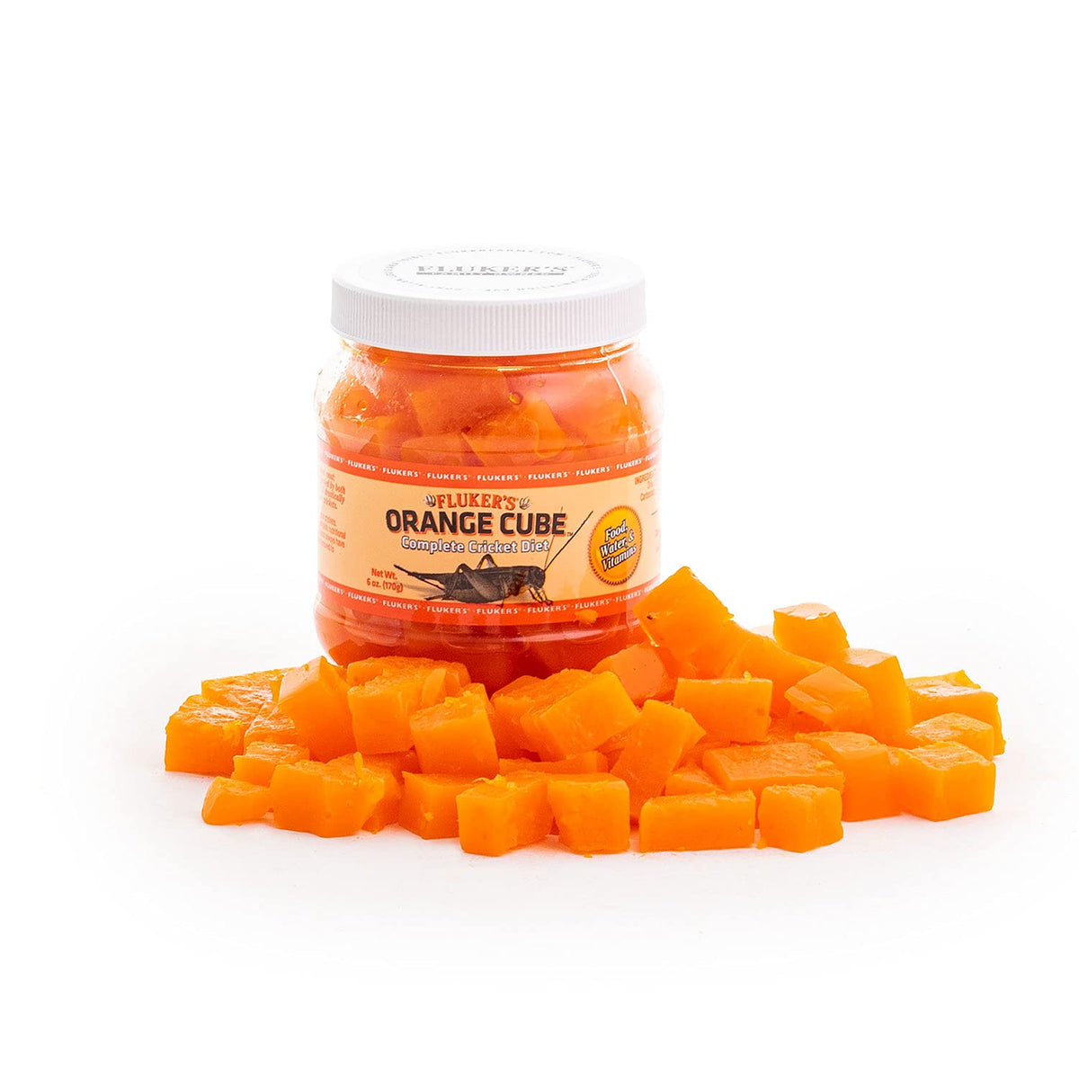 Fluker's Orange Cube – emballage prêt à l'emploi pour nourrir les grillons.