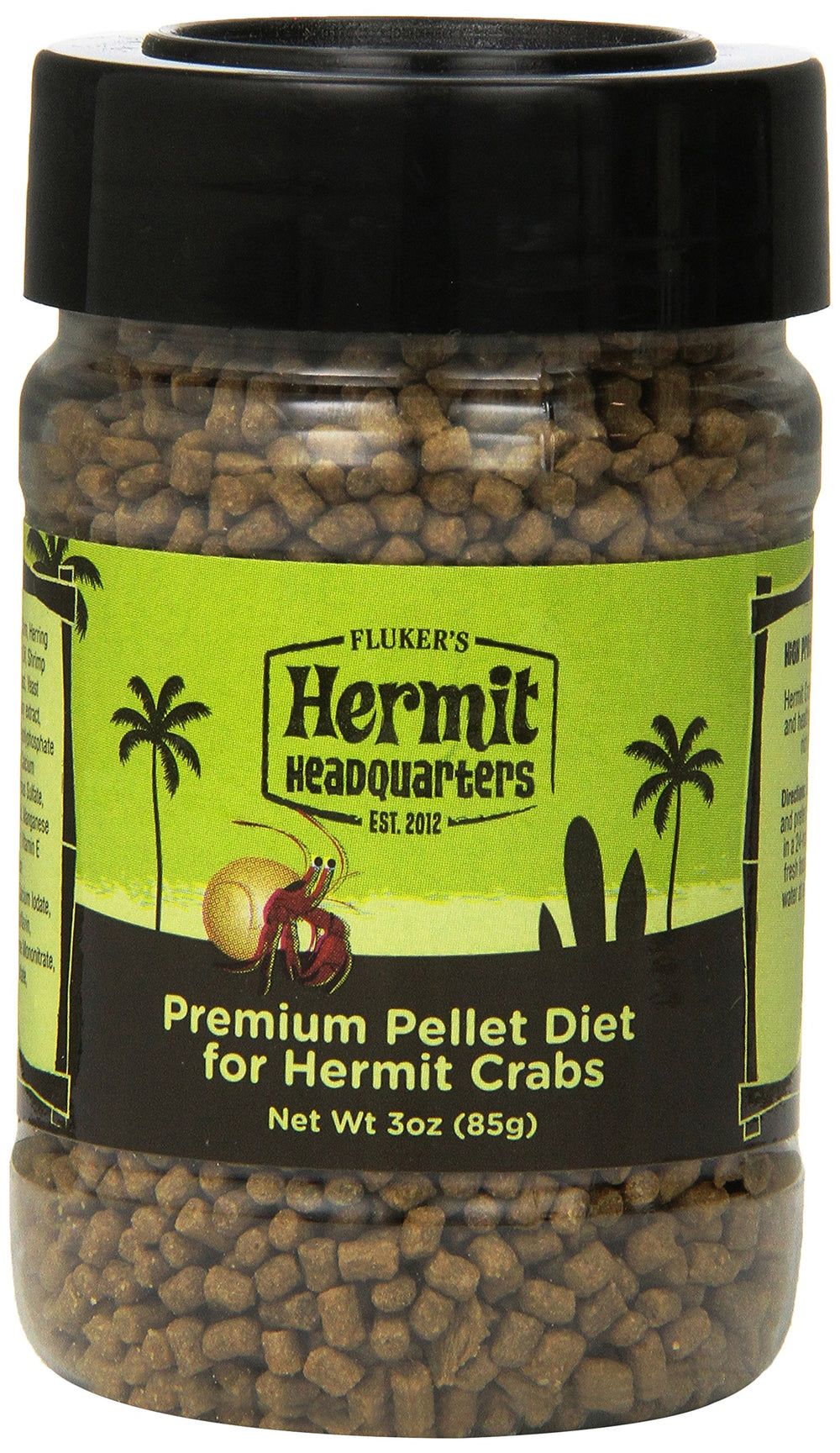 Fluker's granulés premium pour crabe ermite, emballage pratique.