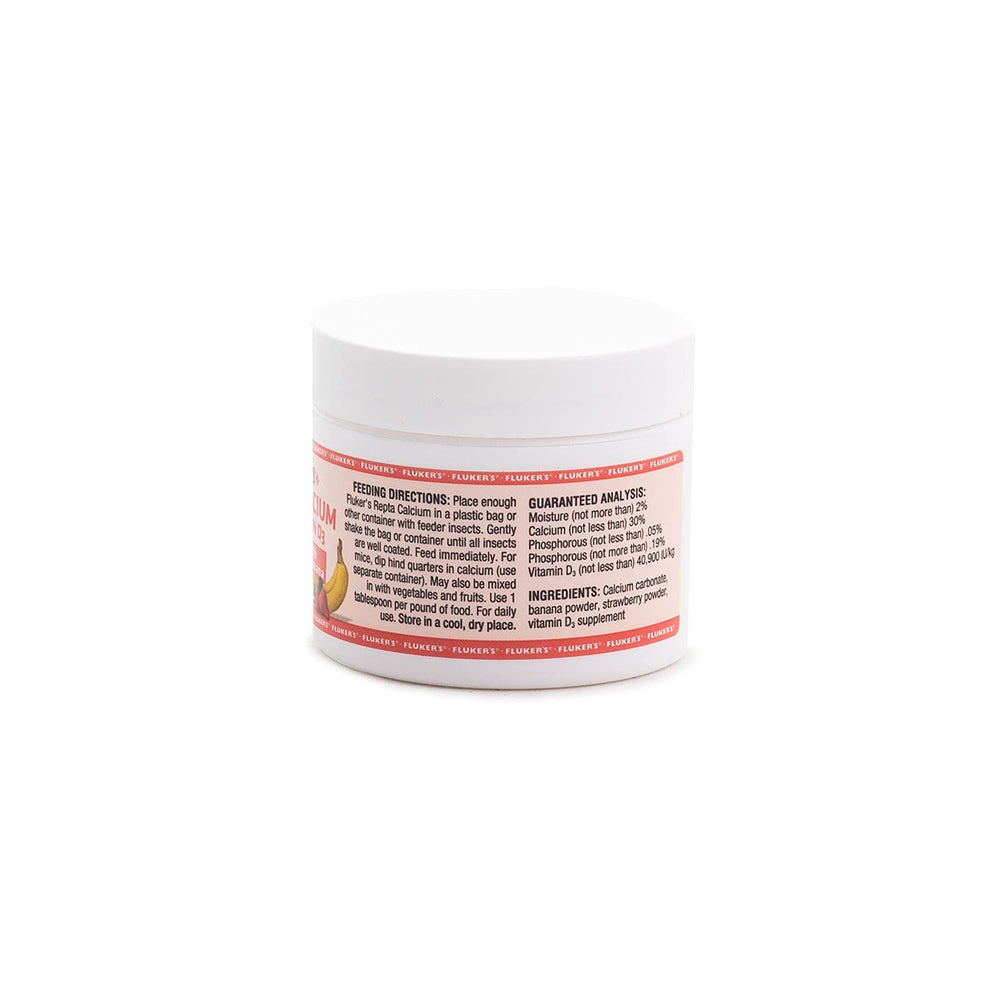 Fluker's Repta Calcium Saveur Fraise Banane: goût attractif pour reptiles exigeants.