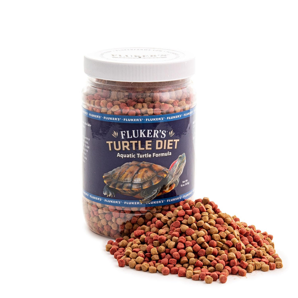 Fluker's – emballage des boulettes flottantes pour tortues d'eau douce, dosage pratique.