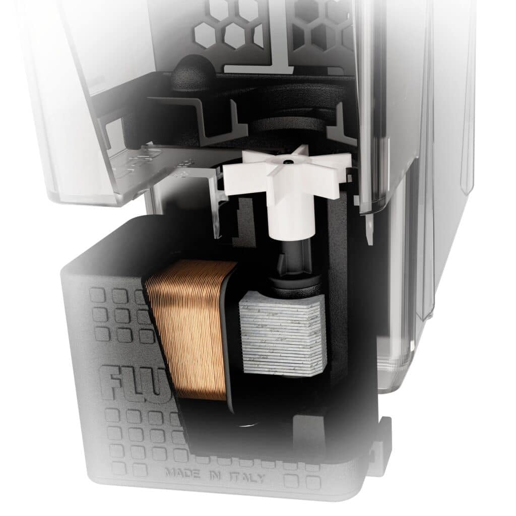 Fluval AC110 composants internes visibles et organisation claire.