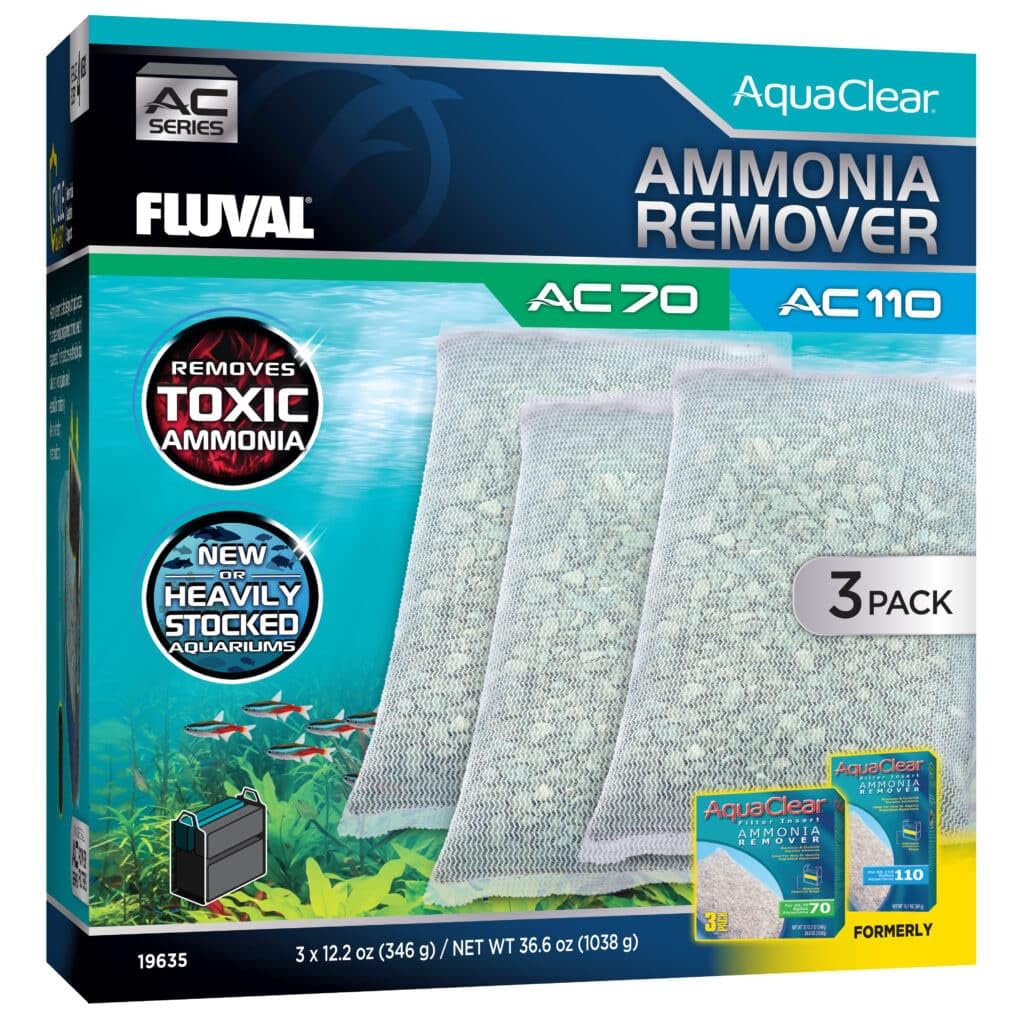 Fluval Ammonia Remover – bouteille AC70/AC110, aide à maintenir des niveaux d’ammoniaque stables.