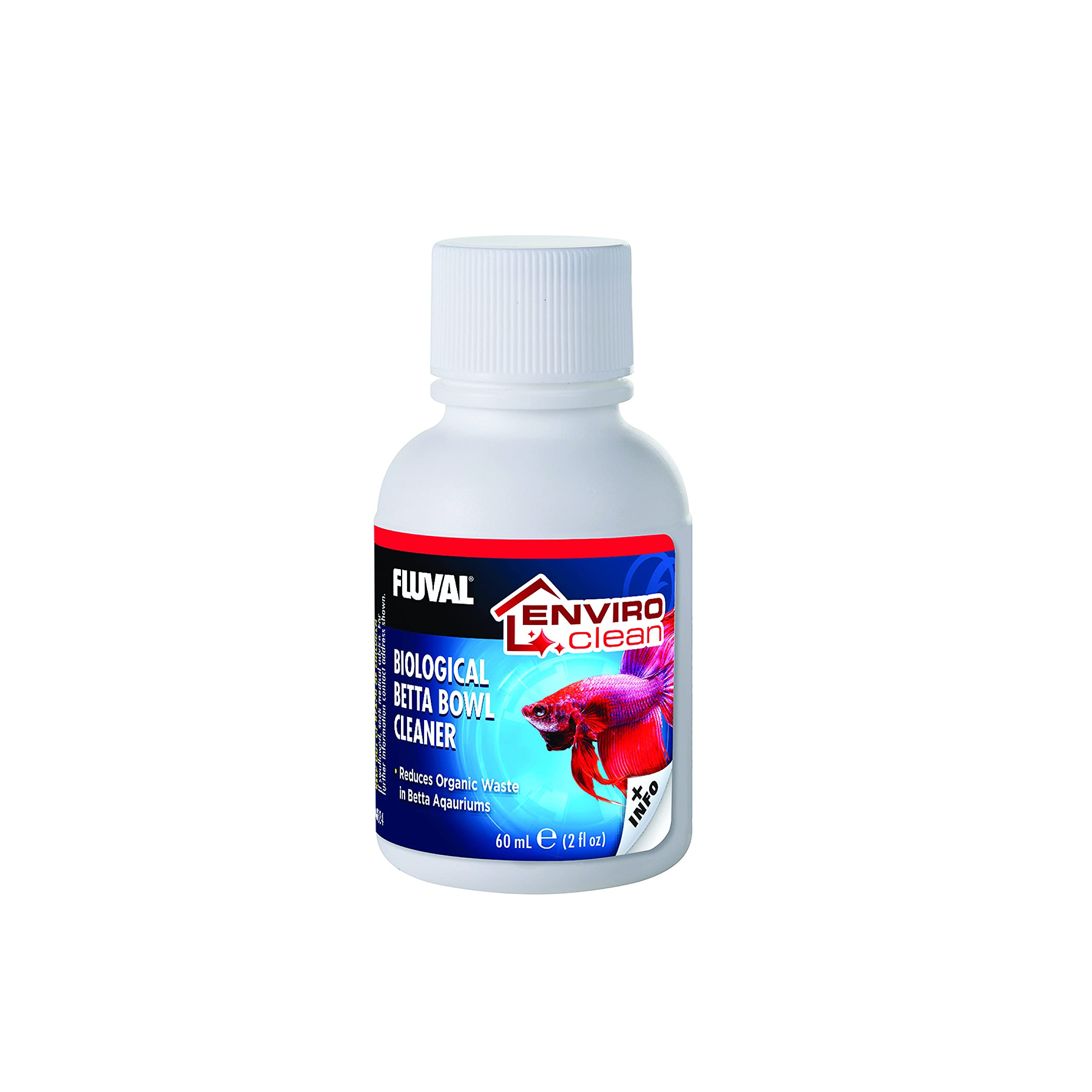 Fluval Betta Enviro Clean, bouteille de 60 ml, réduit les déchets organiques du bac Betta