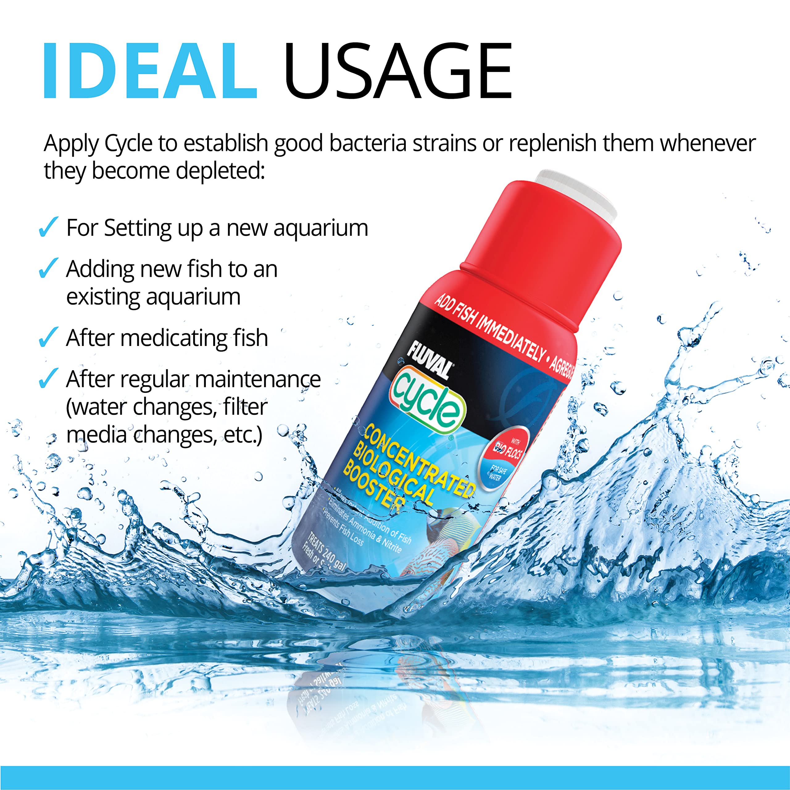 Fluval Biological Enhancer: écosystème d'aquarium équilibré grâce à une inoculation rapide.