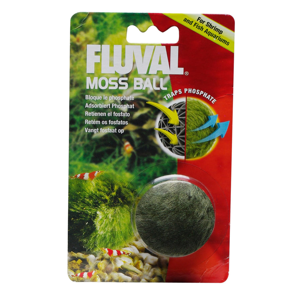 Fluval boule de mousse artificielle, décor pratique pour un aquarium sain et propre.